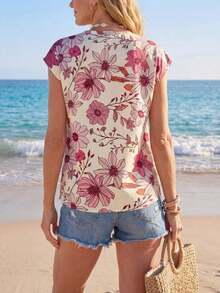 Camisas de mujer de moda simple, casual, diaria, para vacaciones y atuendo de playa - Multicolor 2 - Ver 2