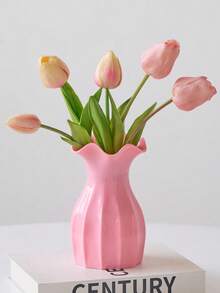 1pc Plastic Vase, White Unbreakable Flower Vase, Suitable For Tulips, Roses And Other Flowers, Home Decor, Living Room, Dining Table Gift, Birthday, Graduation, Back To School, Room Decor, Stationery, Vase, Glass Vase - Multicolor - View 7