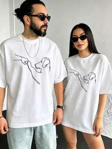 Casual Crew Neck T-Shirt With Cartoon Print For Men, For Summer. - White - View 2