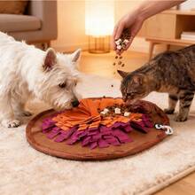 Adjustable Round Pet Snuffle Mat, Suitable For Cats And Dogs, Slow Feeder, Puzzle Toy, Chew-Resistant Scent Training Mat - Multicolor - View 5
