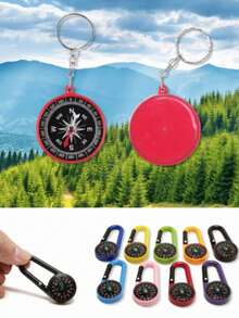 3pcs Compass Keychain Compass Pendant Mini Pocket Compass Outdoor Navigation Tool, Suitable For Camping, Rock Climbing, Birthday Gift, Outdoor Sports, Personalized Compass Pendant Portable Camping Equipment, Hiking Navigation Tool, Camping Party Gift - Multiple Styles - View 6