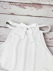Camiseta de tirantes de algodón de unicolor y versátil para mujer, adecuada para primavera y verano - Blanco - Ver 6