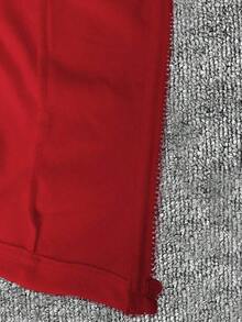 Chaqueta delgada de terciopelo negro para mujer, chaqueta de manga larga con cierre de cremallera de estilo casual y ajuste ceñido para el otoño - Rojo - Ver 7