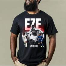 Ezi Eberechi - Graphic Pattern Football T-Shirt |   Illustration Of A Football Player - Black - View 6