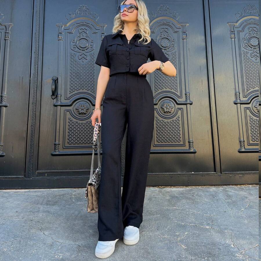 Women Two-Piece Outfits - Black - View 1