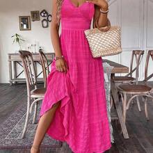 Holidaya New Vintage Floral Birthday Wedding Multi-Layer Patchwork Cute Bow Tie Dress For Women - Rosa Fucsia - Ver 5
