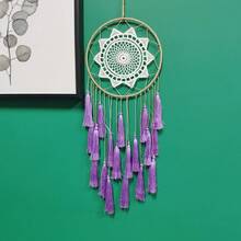 1 chiếc vòng bắt giấc mơ treo tường phong cách Bohemian màu tím tua rua, vòng bắt giấc mơ dệt thủ công, đồ trang trí vòng bắt giấc mơ ren móc, vòng bắt giấc mơ ren trắng và tua rua tím, tranh treo tường vòng bắt giấc mơ bằng dây thừng, vòng bắt giấc mơ màu tím phong cách Boho cho phòng ngủ, đồ trang trí vòng bắt giấc mơ tua rua cỡ lớn. - Nhiều màu - Xem 10