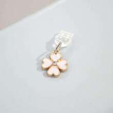 White Oil Drop Four-Leaf Clover Phone Pendant, Dust Plug Suitable For IPhone/Type-C Interface Dust Protection - White - View 9