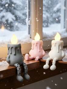 Creative 3D Printed Glow-In-The-Dark Candle Man Figurine, Healing Desktop Decor, Mini Ornament, Desktop Companion Accessory, Suitable For Decoration/Computer Decor, Home Decor - Multicolor - View 8