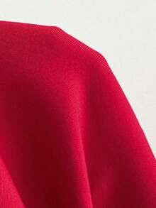 Top de tanque de vacaciones sin espalda de unicolor con cuello en V para mujeres, se puede usar como un collar colgante - Rojo - Ver 7