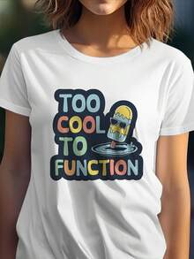 Camiseta clásica, moderna y ligeramente elástica, con divertidos eslóganes y estampados coloridos de helados. Lavable a máquina, cómoda camiseta blanca para el verano. Una opción ideal para el uso diario casual en la calle. - Blanco - Ver 7