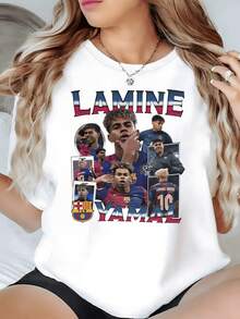 Players Celebrating The Passion Of Football With Energy And Pride, Representing The Team's Sporting Spirit In Every Move. Comfortable, Modern, Casual Women's T-Shirt For Sports Fans. - 白色 - 查看 8