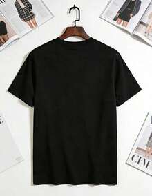 -Shirt Featuring Red INSERT CHEESY BREAD Lettering And Red Design - Black - View 5