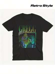 New Summer 2026 Products: Men's Retro Short-Sleeved T-Shirt Featuring The Old Gregg From The Mighty Boosh, Perfect For Gifts Or Everyday Wear. With A Crisp, Streamlined Cut, This Garment Creates A Clean And Energetic Look. Its Relaxed Yet Flattering Silhouette Suits All Body Types, Offering A Style That Is Both Casual And Sophisticated. - 黑色 - 查看 6
