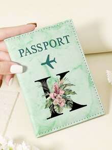 1pc A-Z 26 Letters Fashionable Letter Print Stylish Burgundy Passport Cover, Premium PU Leather Passport Wallet With Multi-Card Pockets For Credit Cards, Boarding Passes, And IDs, Compact And Portable Travel Essentials Organizer For Women, Men - Pink - View 22