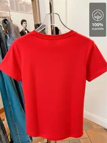 Love And Coffee Animal Print - 100% T-Shirt - [紅色的] - 查看 6