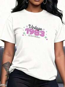 Limited Edition Vintage 1983 Shirt, 41st Birthday T-Shirt, 1983 T-Shirt, 80s Birthday, Birth Year T-Shirt, 41st Birthday Gift For Her - 白色 1 - 查看 2