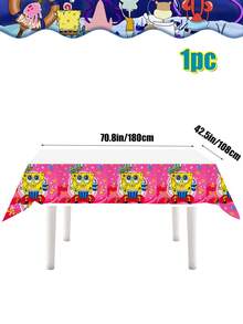 SpongeBob SquarePants SquarePants Series Birthday Party Set - Cartoon-Printed Triangular Flags, Dinner Plates, Paper Cups, Knives And Forks, Napkins, Tablecloth - All Included For A Complete Birthday Party Decoration Kit - Multiple Styles - View 15