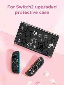 1个星形图案保护壳/透明闪光保护壳，兼容Switch 2/Switch NS/Switch OLED/Lite，Switch主机配件齐全，包含收纳袋、卡槽底座，是送给Switch玩家的最佳礼物。 - 彩色 - 查看 18