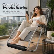 Zero Gravity Chair Footrest Pad, Soft Recliner Footrest Pad With Hook And Loop Strap, Oxford Cloth EPE Foam Foot Support, Suitable For Outdoor Leisure Chair, Patio Lounge Chair, Camping Chair, 40/50cm, Pad Only - Multicolor - View 7