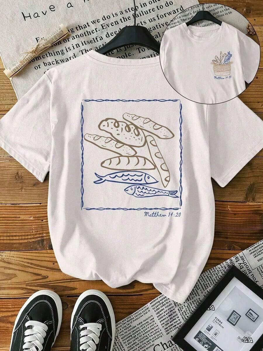 Comfortable Christian Colored T-Shirt - Bible Study, Catholic Gift - Contemporary Faith-Inspiring Clothing - Women's T-Shirt, Comfortable Crew Neck, Casual, Pure Cotton, Short Sleeve - 白色 - 查看 1