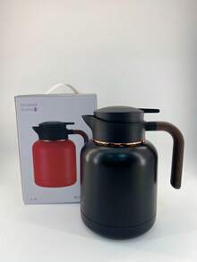 1500ML Stainless Steel Thermal Coffee Carafe, Wooden Handle Vacuum Insulated Pot, Double Wall Keep Hot & Cold 24H, Multipurpose For Cold Brew Coffee, Tea, Home Office Drink Storage Carafe - Multicolor - View 13