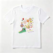 Colorful White Cotton Beach Sneaker With Flowers - 白色 - 查看 1