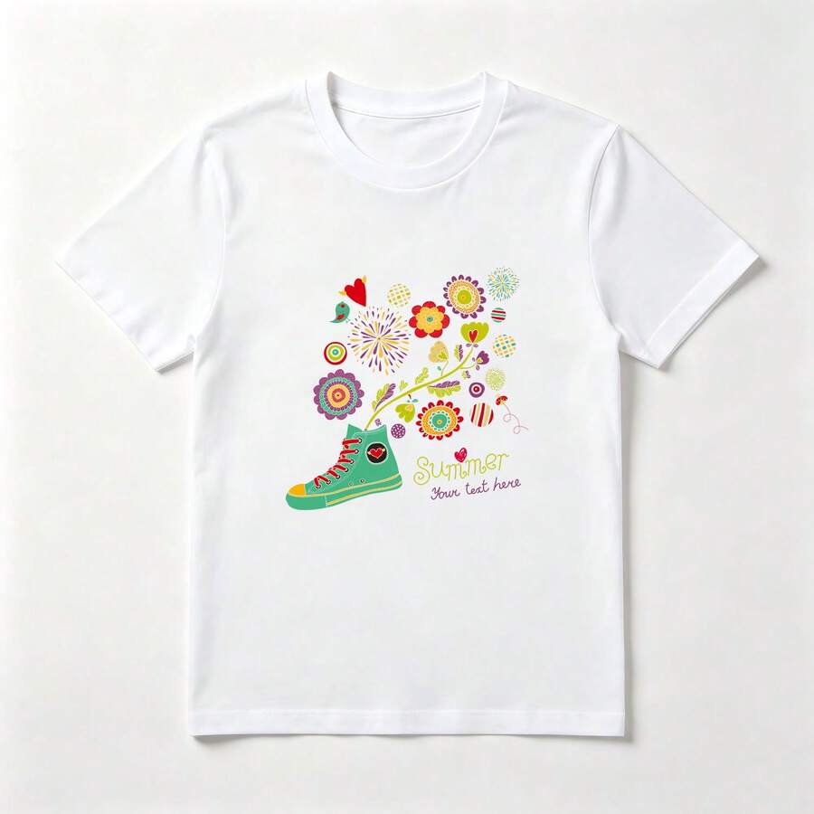 Colorful White Cotton Beach Sneaker With Flowers - 白色 - 查看 1