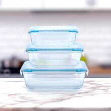 Conjunto de 5 recipientes de vidro borossilicato Klack – Herméticos para armazenamento de alimentos, próprios para forno e micro-ondas – Organização da cozinha - Ver 6