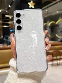 海洋透明星空水母彩繪防摔手機殼，適用於三星系列 - 彩色 - 查看 3