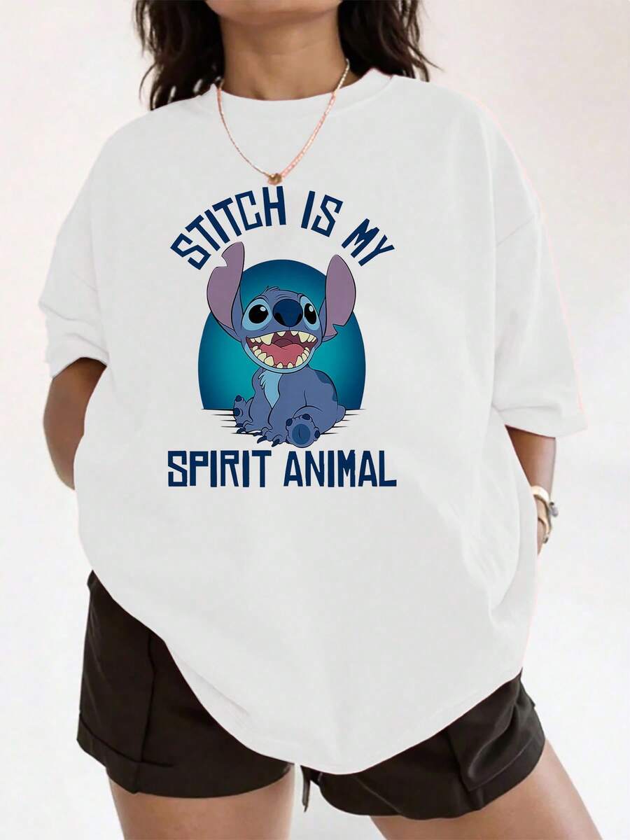 Figura alegre de un personaje azul que simboliza la energía positiva y la conexión interior con el propio espíritu reflejando simpatía y diversión camiseta de mujer cómoda y moderna para uso diario - Blanco - Ver 1