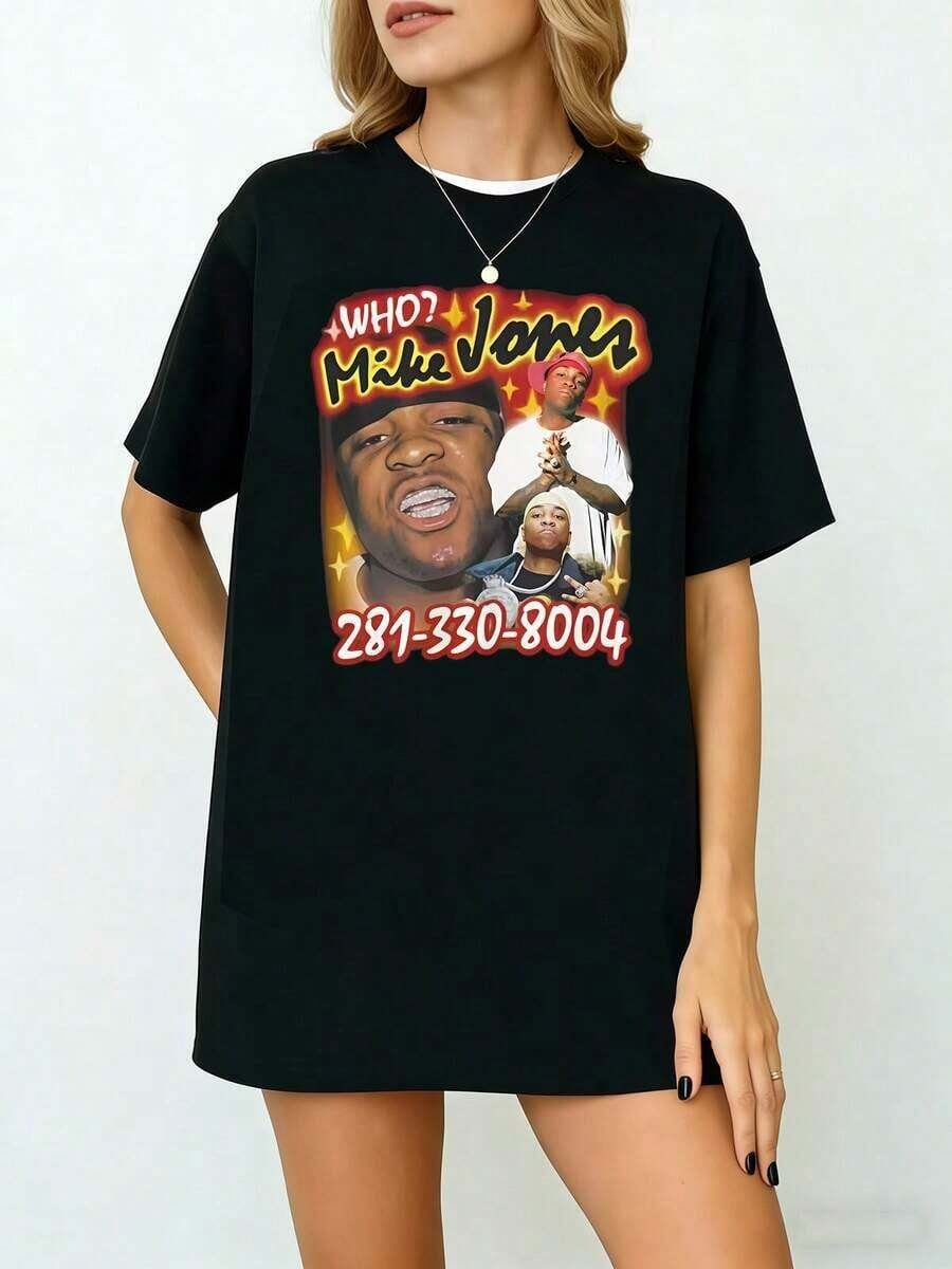 Mike Jones Vintage Style Rap Tee T-Shirt - Black - View 1