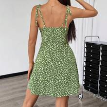Vestido corto de playa con tirantes finos florales de verano para mujer, vestidos para mujer, ropa de mujer, ropa de mujer, vestido, nuevo en vestido 2025 - Blanco - Ver 6