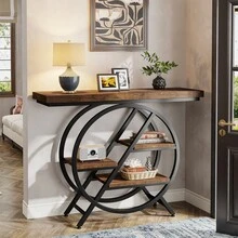 Tribesigns Sofa & Console Tables - Brown - View 5