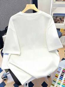 Camiseta de moda de talla grande, camiseta casual de moda con estampado creativo, blusa de mujer de manga corta, adecuada para vacaciones de verano, festivales, Año Nuevo, Día de San Valentín, Día de la Madre, temporada de graduación, regreso a la escuela, ceremonia de graduación, Día del Maestro, reuniones familiares de verano y otras ocasiones.Adecuado para uso diario, salir, festivales, playas, fiestas, escuela, asistir a festivales de música, vacaciones, etc.Vacaciones de verano, playa, vacaciones, primavera, Día de San Valentín, Carnaval Negro - Blanco - Ver 2