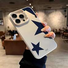 Phone Case - New Fashion Blue With Large Star And Number Design, High Quality Protective Cover Suitable For IPhone, Multiple Models Including 16/15/14/13/12 11 Pro Max Series And 12Pro 13Promax 14Plus 15Plus 16Plus 12Mini 13Mini 14Pro - Black - View 8