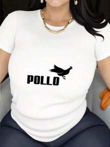 ComfortableCamiseta con Estampado POLLOI - Ropa deportiva casual de verano de manga corta, suave, transpirable y cómoda, hecha de una mezcla de poliéster, fácil de cuidar, de secado rápido, adecuada para actividades al aire libre y uso casual, estilo casual, TODAS/Todo el mundo/Todas las camisetas de algodón puro para mujer. Camiseta Holgada y Versátil de Manga Corta para Mujer - Blanco - Ver 4