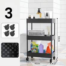Carro de almacenamiento multifuncional de 3/5/6 capas, herramienta de almacenamiento para el hogar, estante de almacenamiento multifuncional para baño, oficina y cocina - Caqui - Ver 6