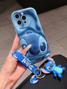 Disney Lilo And Stitch Phone Case : 3D Fluffy Pattern Border Protector Phone Soft Phone Case With A Free Cute Stitch Bracelet Chain Lanyard, Stitch, Lilo, Angel, For Apple 17 Promax 17 Pro 16 15 14 13 12 11 Pro Max XS Max X XR Soft Cover Summer Phone Case - White - View 3