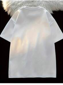Camiseta de manga corta de algodón puro para mujer, estilo casual juvenil, versátil, holgada, talla grande, estilo vintage urbano, unisex, de algodón, con cuello redondo, para verano. blusas.blusas casuales para dama. - Blanco - Ver 4
