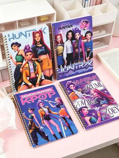 K-POP Girl Group Style Spiral Bound Notebook Collection, ZOE Character Theme Notebook, Smooth Surface Diary Journal, School & Office Stationery Essential, Fan Merchandise Party Favor Gift, Suitable For K-POP Fans