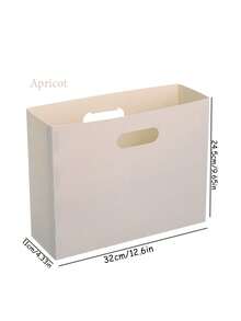 Vertical File Holder,Multi-Color Available, Foldable Thick Waterproof Paper Document Organizer Bin With Handle, Space Saving A4 Magazine Storage Rack For Office Desk Student Study Home - Multicolor - View 8