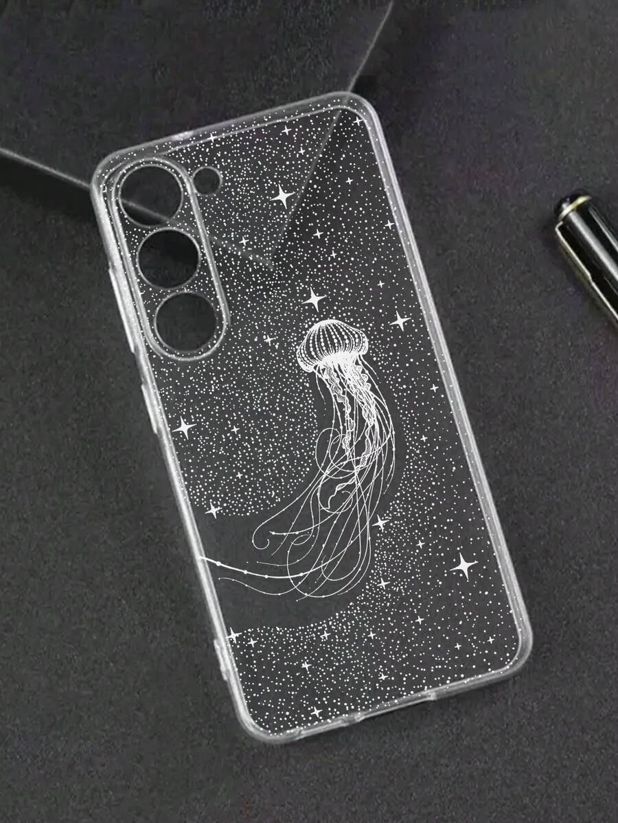 海洋透明星空水母彩繪防摔手機殼，適用於三星系列 - 彩色 - 查看 1