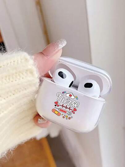 1 chiếc ốp tai nghe trong suốt chủ đề y tá, thời trang và đa năng, phù hợp với 2/3/4/Pro/Pro2/Pro3, món quà sinh nhật lý tưởng cho gia đình, bạn bè và chính bạn.