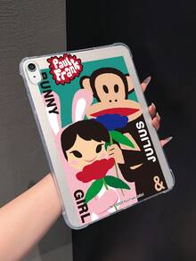 Officially Licensed Paul Frank Transparent Tablet Case, Cartoon Monkey, Rabbit, Letter Pattern, Suitable For Air2, 9.7-Inch 2018, Air 10.5-Inch 2019, Pro 11-Inch 2020, Pro 12.9-Inch 2018, Air 10.9-Inch 2020 Tablets, Ideal For Holiday Gifts, Commuting, And Stylish Drop Protection - Multicolor - View 5