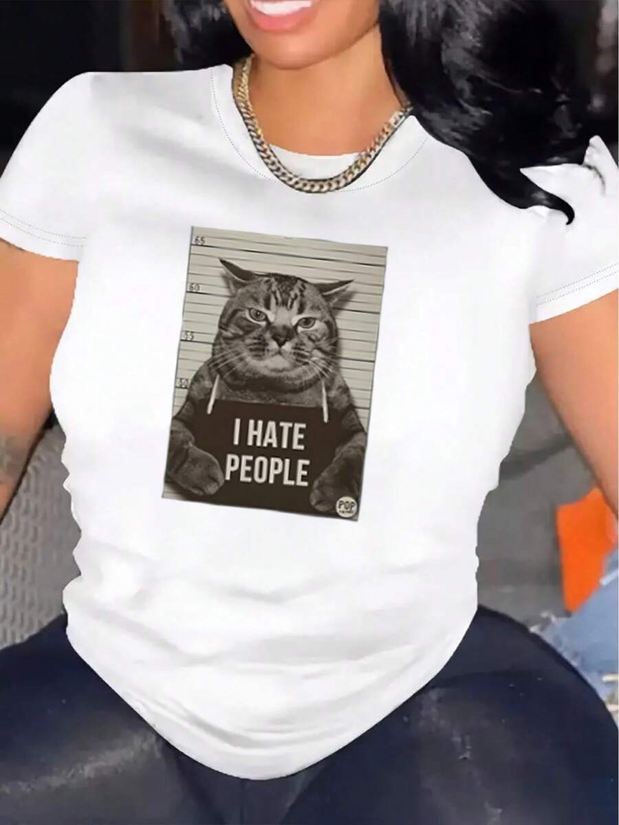 1 camiseta casual de manga corta para mujer, 100% algodón grueso - cuello redondo cómodo, top suave y bonito, 180g de algodón 100%. - Blanco - Ver 1