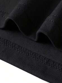 Marchio di moda estiva, camicia a maniche corte stampata da uomo, cotone pesante, stile coreano e giapponese, top versatile 89BV - nero - Visualizzare 5