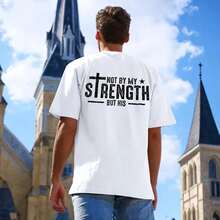 Camiseta Cristiana para Hombre Tuislay, Camiseta con Cruz de Jesús, Camiseta con Estampado de Versículos Bíblicos, Camiseta con Frases Religiosas, Camiseta Deportiva SRDB - Blanco - Ver 6