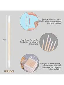 100/300/500 chiếc cọ chuốt mascara bằng gỗ siêu mỏng, dùng một lần, không xơ vải - Không mùi - trắng - Xem 3