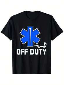Camiseta EMS de peso pesado para EMTs de servicio - Diseño OFF DUTY y Estrella de la Vida, Hecha de material elástico transpirable, Lavable a máquina - Ropa unisex para Técnicos Médicos de Emergencia (Tallas S-XXXL) - Perfecta para los primeros respondientes durante el servicio - Negro - Ver 6